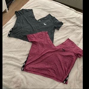 2pk VS Pink Cropped tshirts